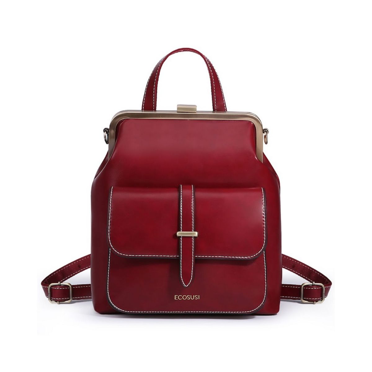 ECOSUSI - Ecosusi Mochila y Bolso Casual Shorty Burdeo