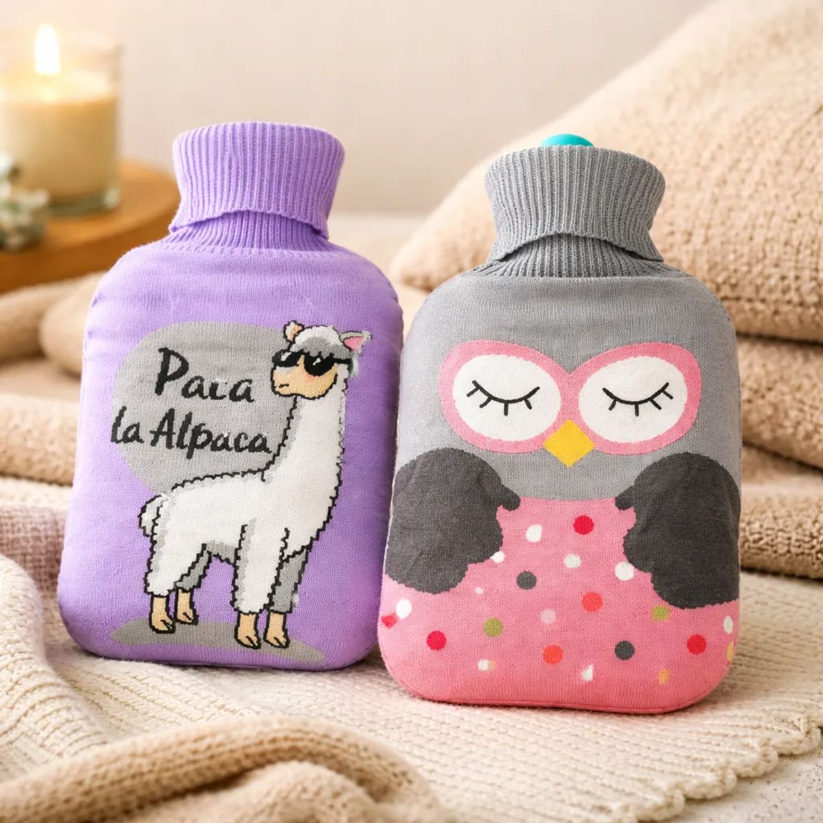 GENERICO - Guatero Calientamanos Bolsa Agua Caliente Forro Lana 2000ml
