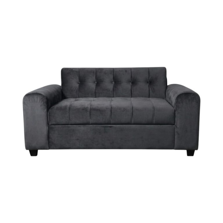 SOFA TRES CUERPOS BRAZO REDONDO EN FELPA Gris oscuro