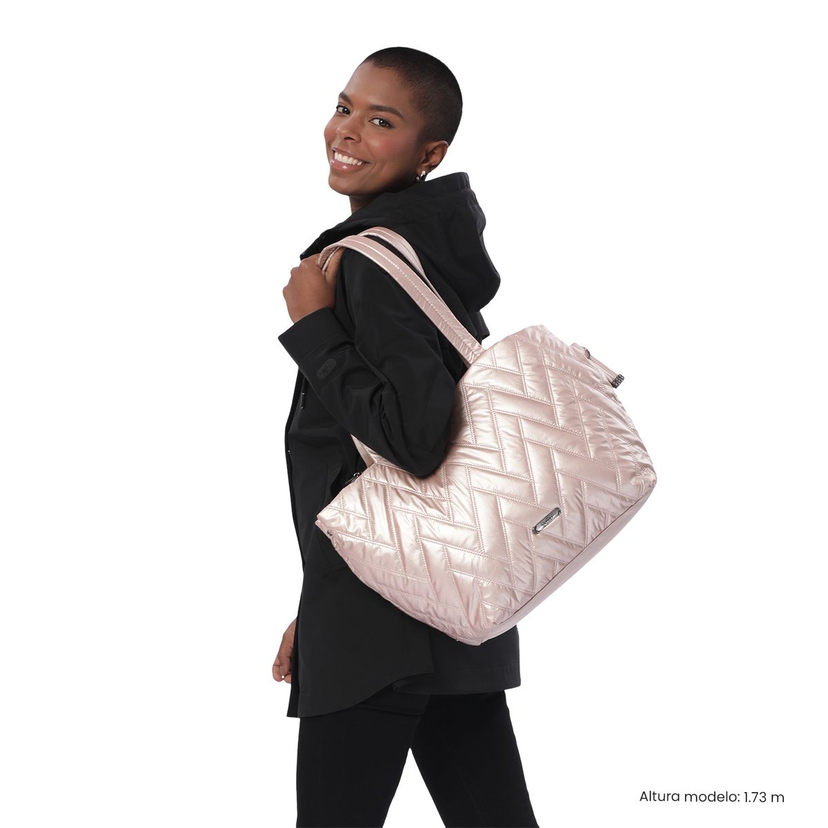 TOTTO - Shopping Bag Mediano para Mujer Savanha BeigeMetalizado