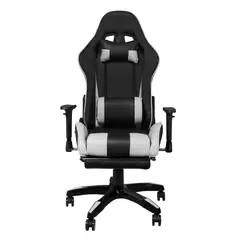 NIBIO - Silla Gamer Gc181 Reclinable 180° Apoya Pies Brazos Blanca