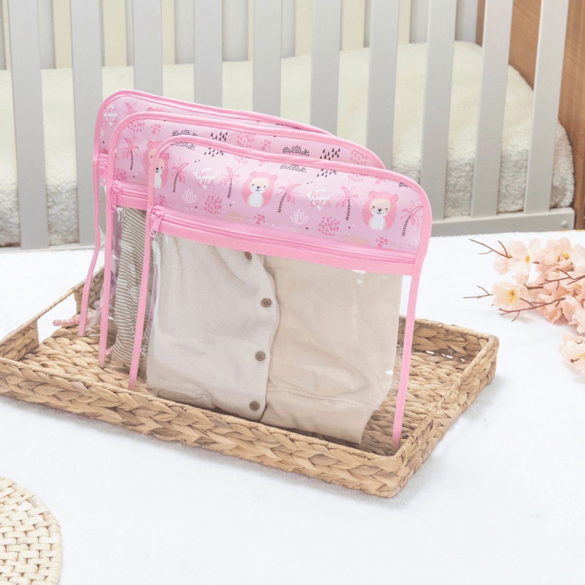 GENERICO - Set 3 Estuches Transparentes Para Mudas de Bebé - Mochila Pañalera Maternal