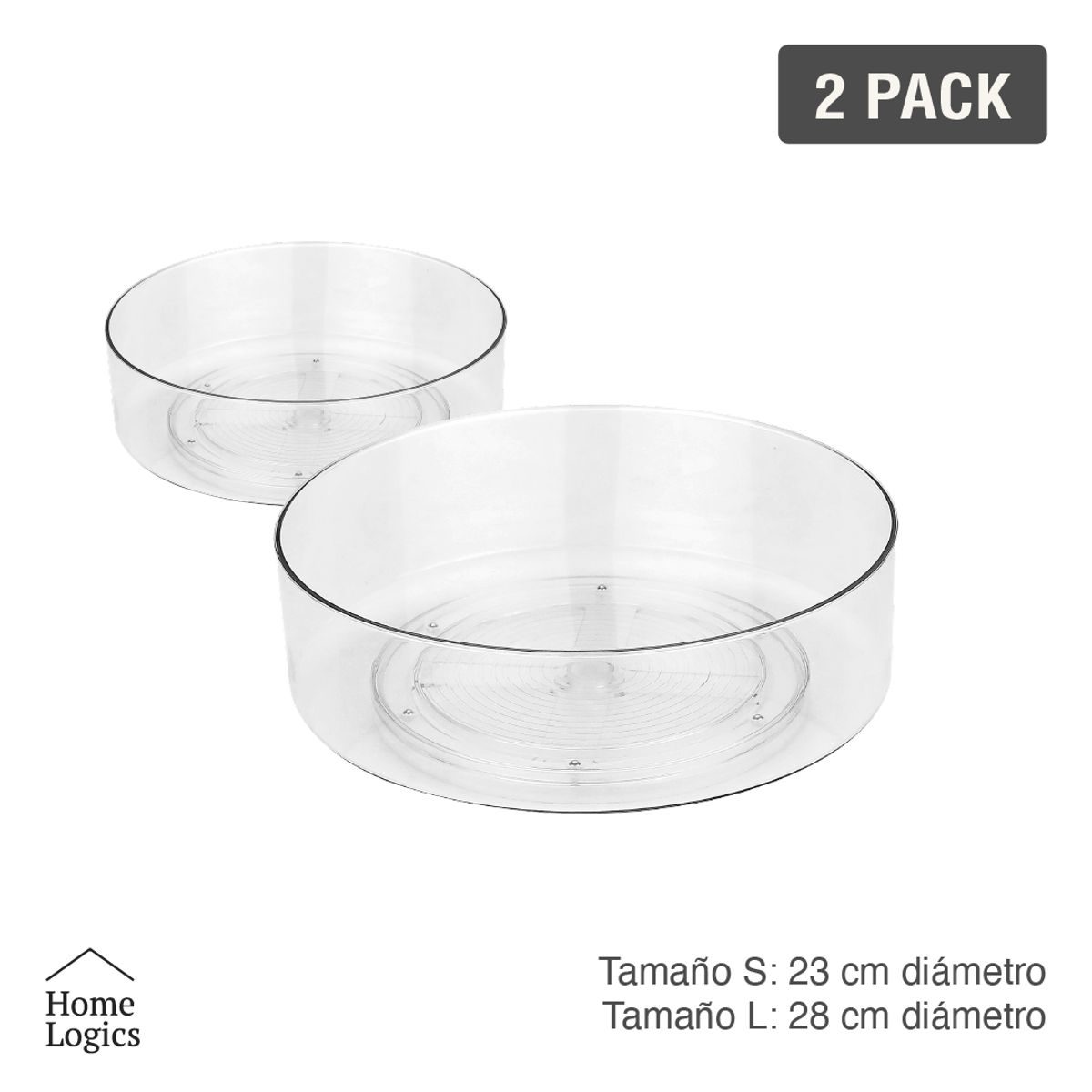 HOME LOGICS - Set 2 Contenedores Organizador Hogar Circulares Home Logics Kiosclub