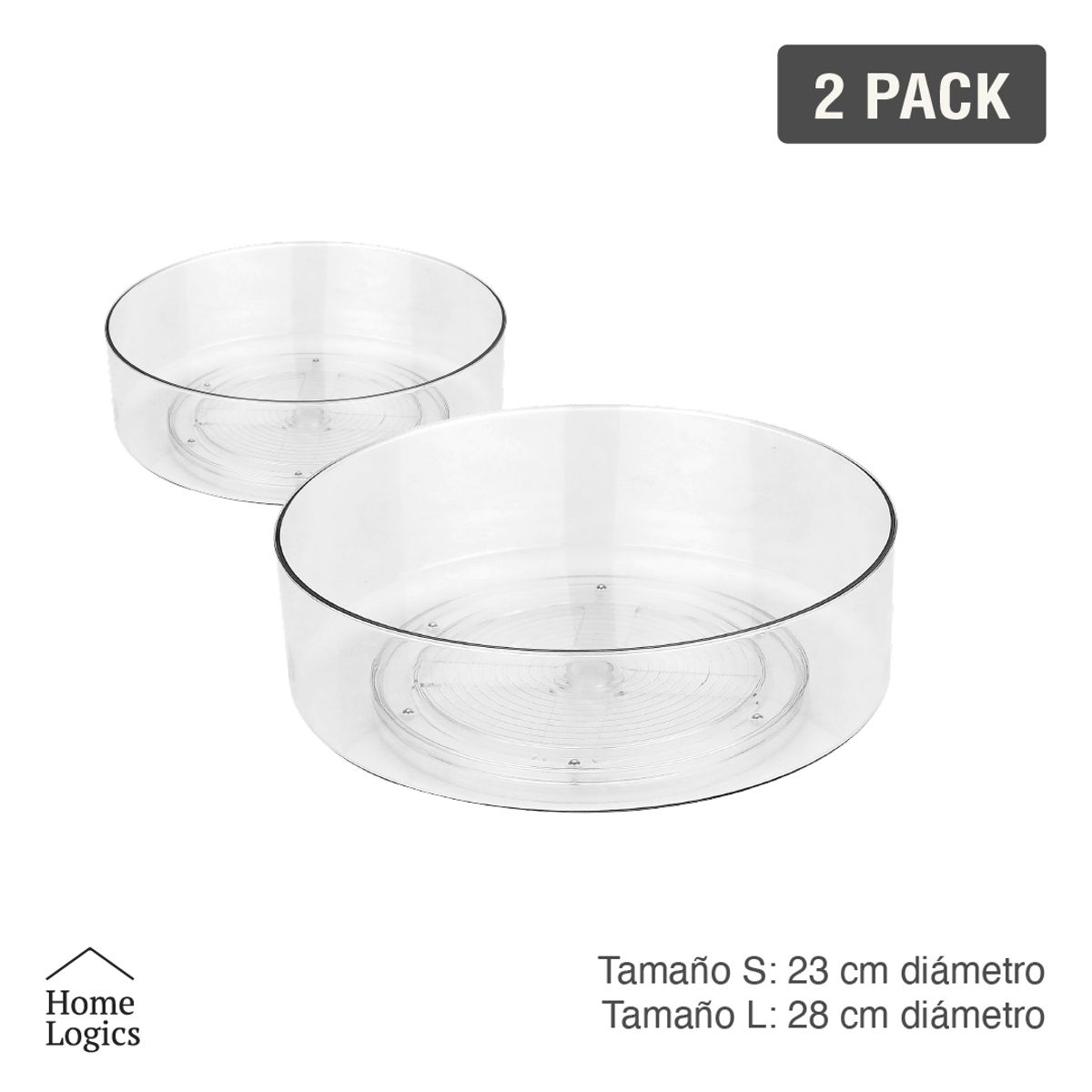 HOME LOGICS - Set 2 Contenedores Organizador Hogar Circulares Home Logics Kiosclub