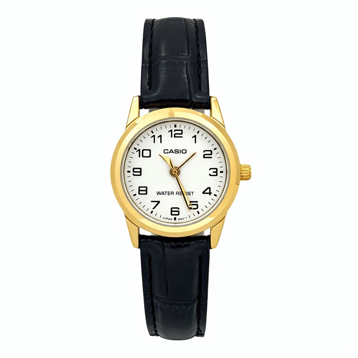CASIO - Reloj Casio dama LTP-V001GL-7B correa cuero negro fondo blanco