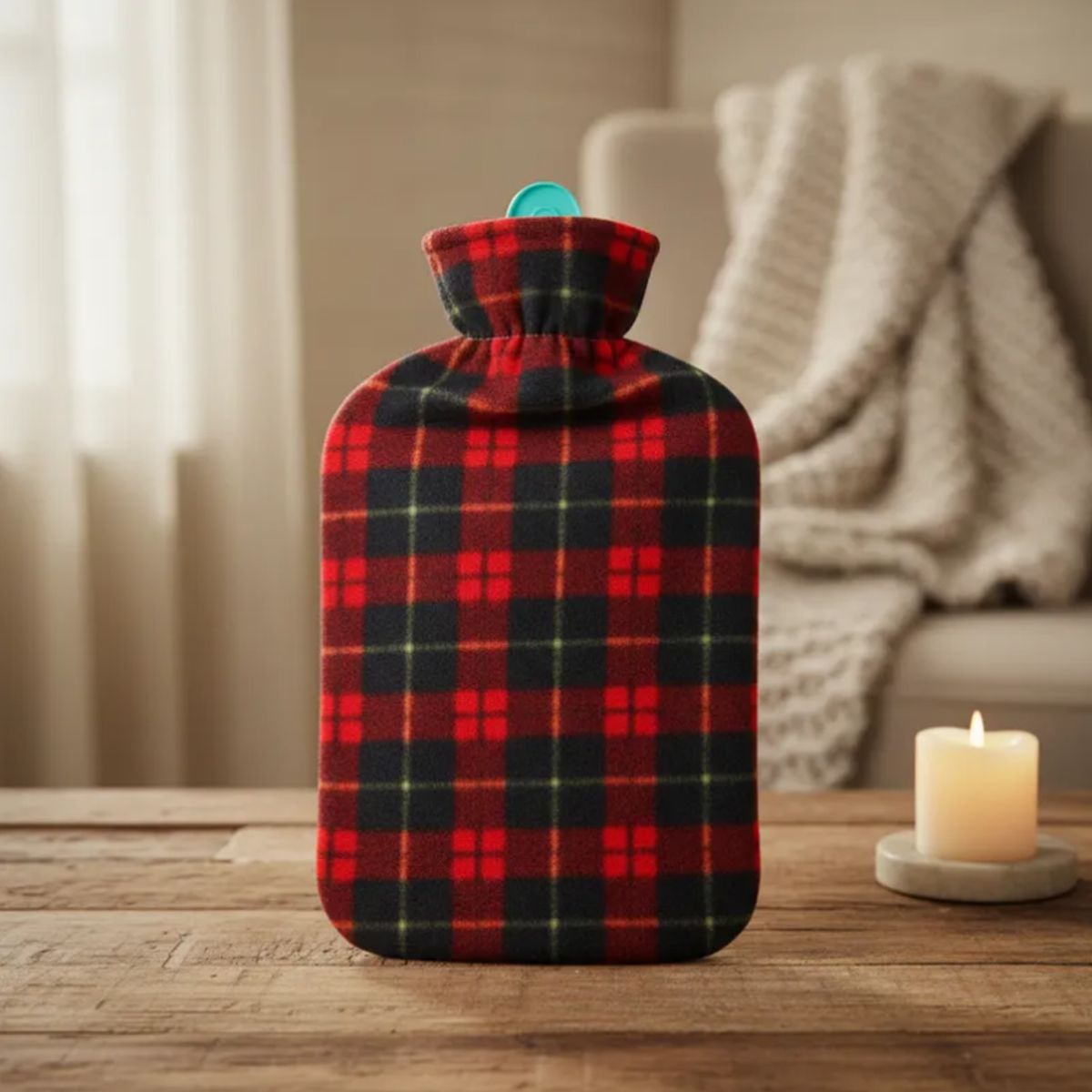 GENERICO - Guatero Bolsa De Agua Caliente 2 Litros Con Funda De Polar