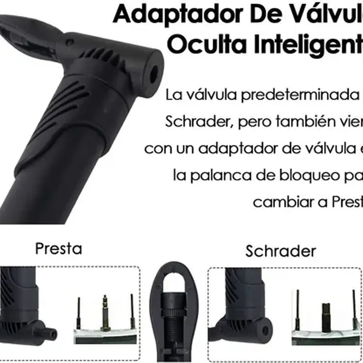 GENERICO - Set Bombín Inflador Manual para Bicicleta 120 Psi