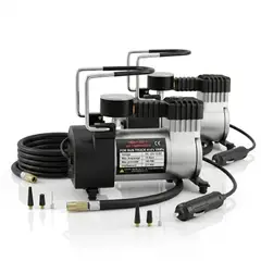 IRM - Compresor Pack 2 De Aire Portatil 12v Carro Camioneta Inflador Neumaticos Metalico FIGOIMPORT