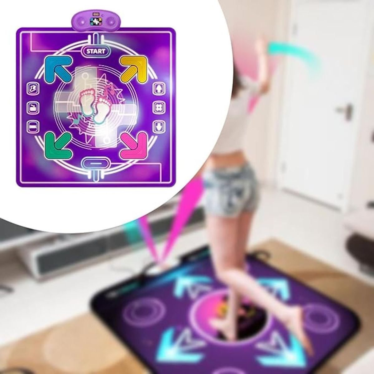 GENERICO - ALFOMBRA DE BAILE JUGUETE INFANTIL LUCES LED