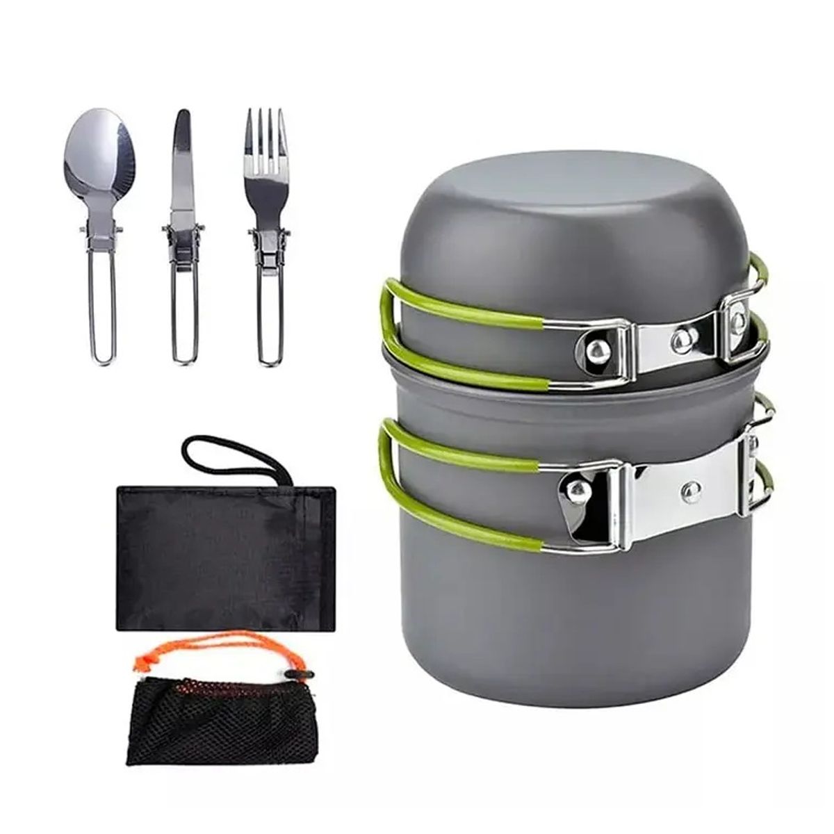GENERICO - Set Ollas Kit Camping 5 Piezas Ultraligero
