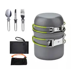 GENERICO - Set Ollas Kit Camping 5 Piezas Ultraligero