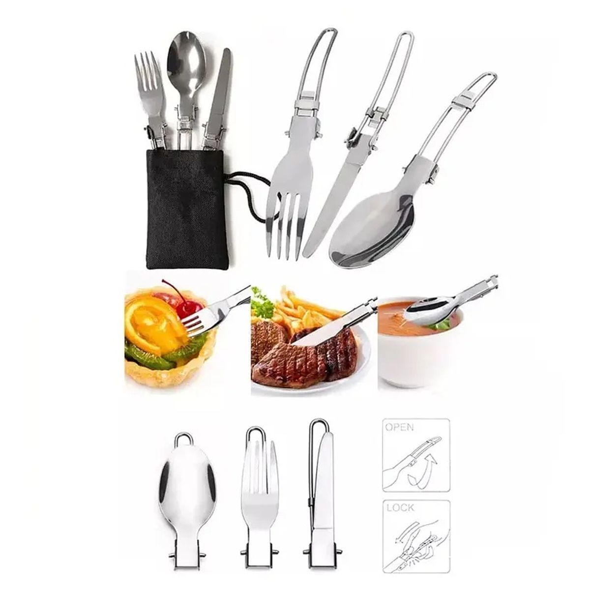 GENERICO - Set Ollas Kit Camping 5 Piezas Ultraligero