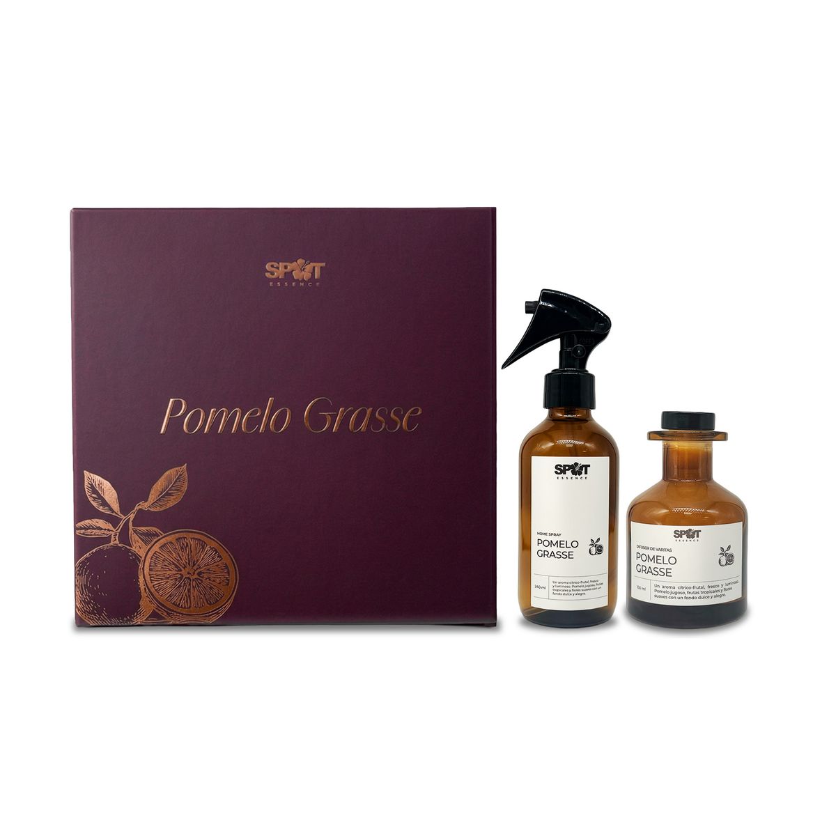 SPOT ESSENCE - Pack Día de la Madre Home Spray + Difusor de Varillas Pomelo Grasse