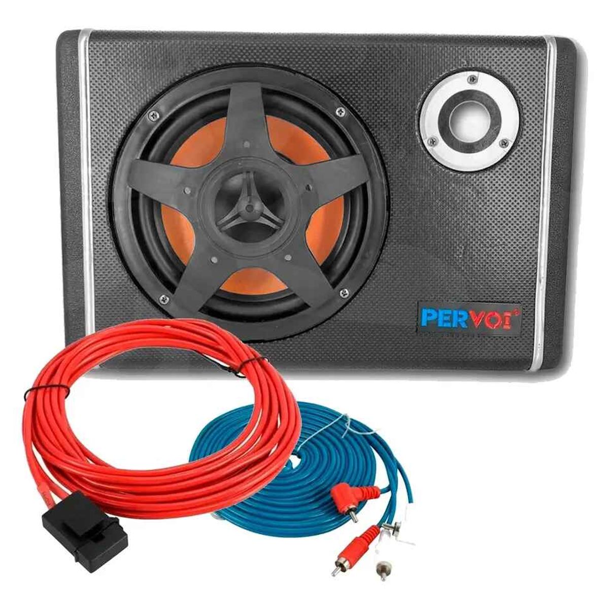 01 AUDIO - Subwoofer Amplificado Activo Kit Instalación Bajo Color Negro