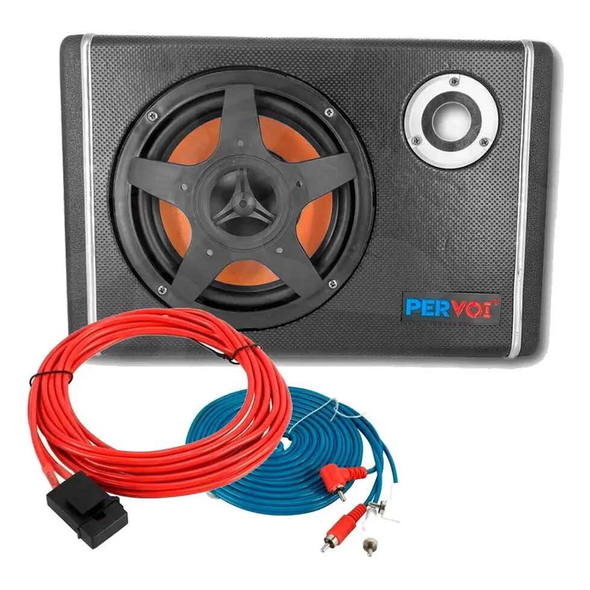 01 AUDIO - Subwoofer Amplificado Activo Kit Instalación Bajo Color Negro