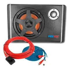01 AUDIO - Subwoofer Amplificado Activo Kit Instalación Bajo Color Negro