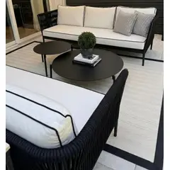 DECORUGZ - Alfombra Vinílica Lavable Grecia borde negro 150x200