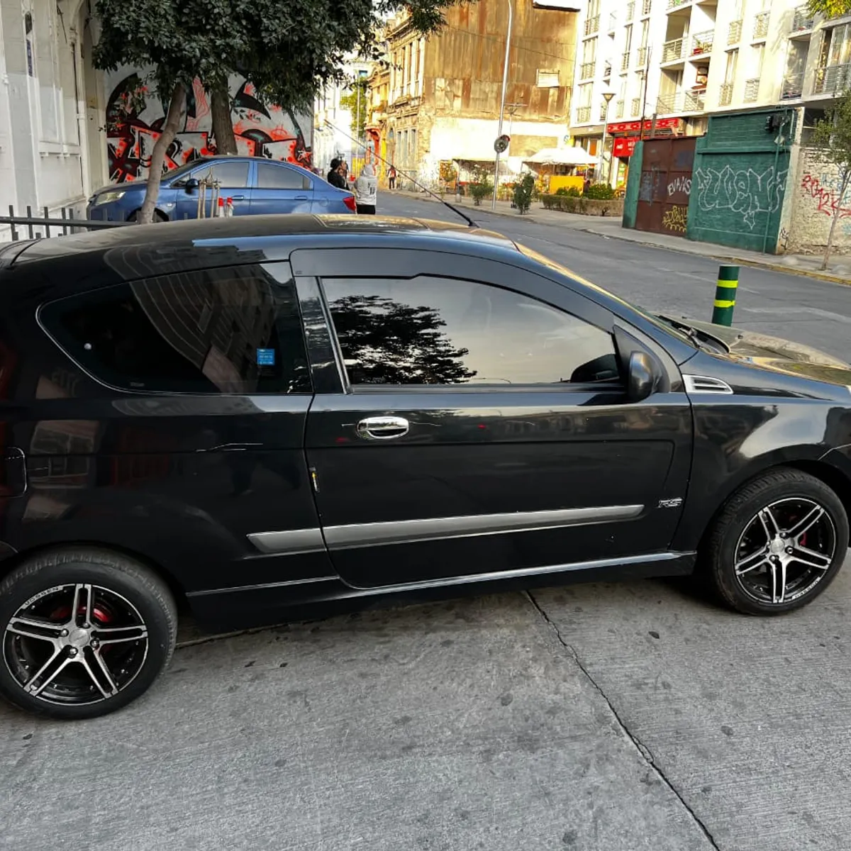 GENERICO - Bota Aguas de Acrílico 2mm plano Negro a Medida auto Aveo Ls Hatchback 2008 a 2011 2 puertas