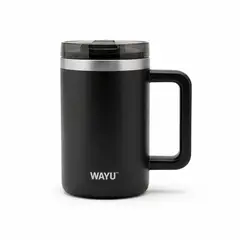 WAYU - Mug Termico 650mL Acero Inoxidable Negro