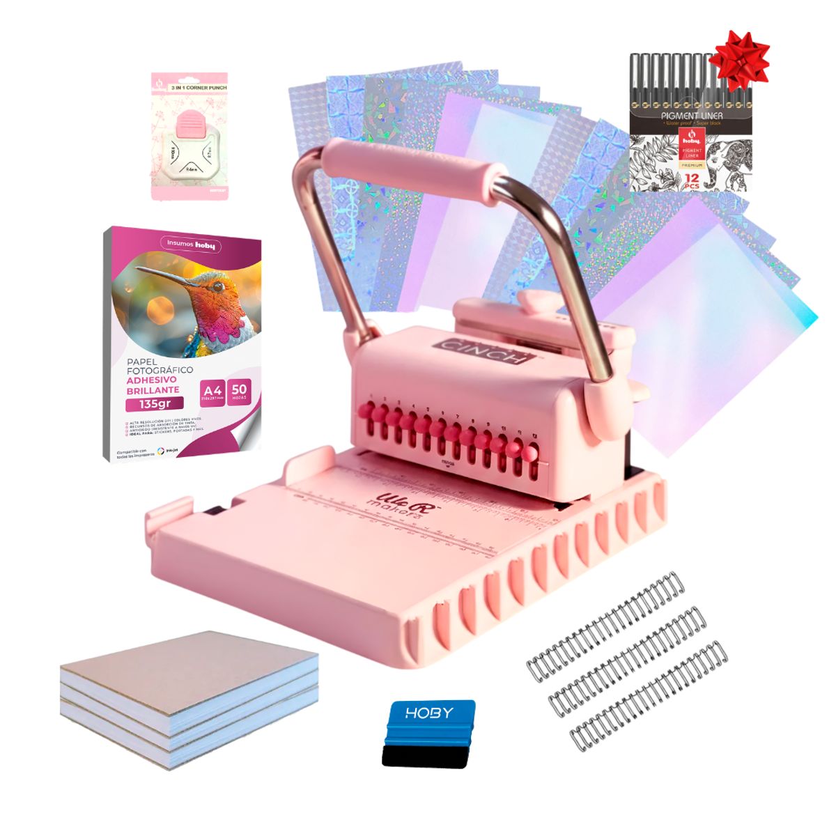 AMERICAN CRAFTS - Kit Encuadernadora Cinch Pink We R Memory Keepers CP02