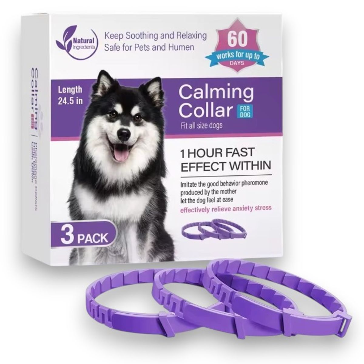 GENERICO - Pack 3 Collar Calmante Perro Alivia Ansiedad Relajante