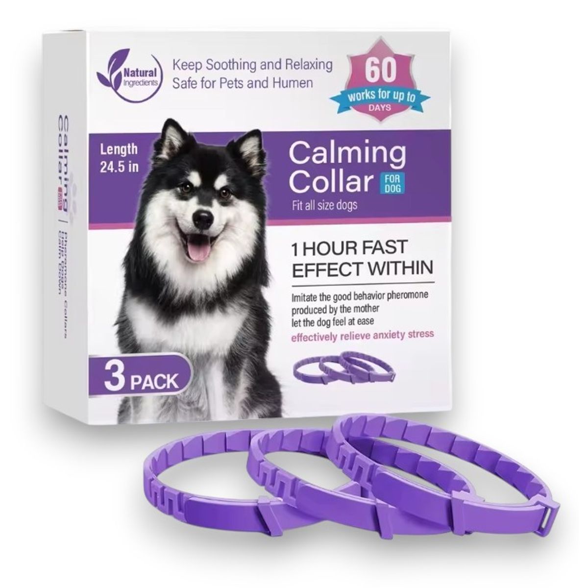 GENERICO - Pack 3 Collar Calmante Perro Alivia Ansiedad Relajante