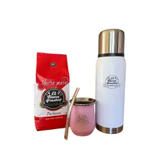 EL BUEN PASTOR - Set Matero Rosa Acero Inoxidable