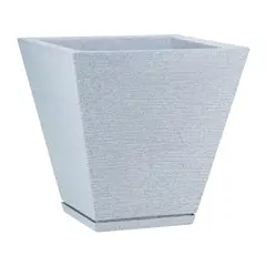 FLORIDIS - MACETERO GRIS CLARO ZURIQUE 34CM ALTO CON PLATO