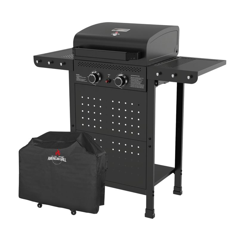 Set Parrilla Gas 2 Quemadores Vermont Black + Funda XXS