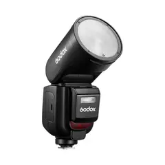 GODOX - Flash V1 Nikon Ttl Hss Cabezal Redondo Con Batería Recargable Y Luz Modelado