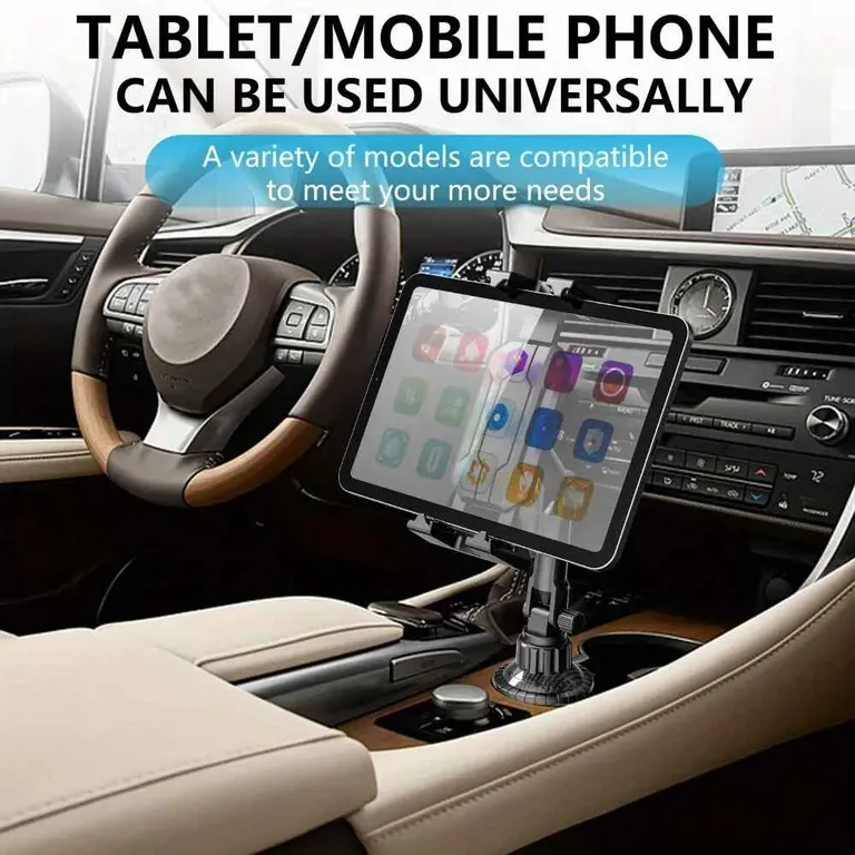 Soporte Universal de Celular y Tablet para Portavasos de Auto - 360°