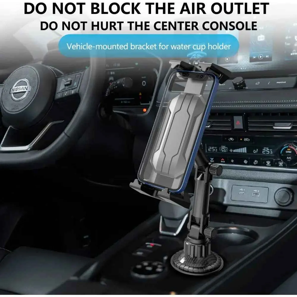 IRM - Soporte Universal de Celular y Tablet para Portavasos de Auto - 360°