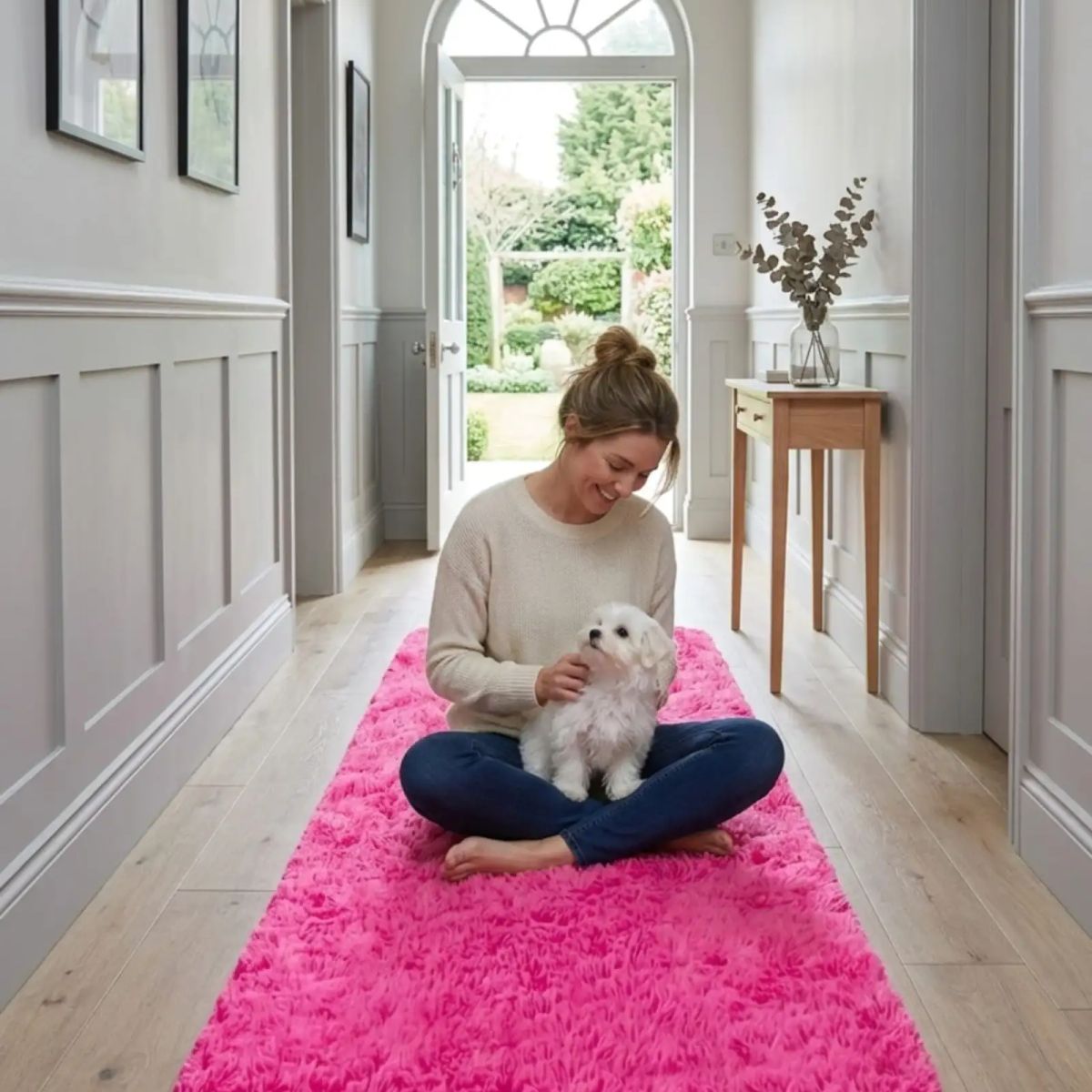 GENERICO - Set de 2 Alfombra Pasillera pelo suave largo 70x150 cm