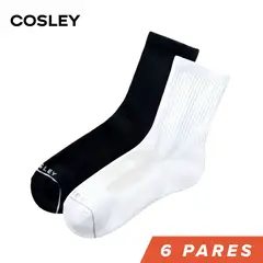 COSLEY - Calcetines Mujer Cushion No Show Black Pack 6