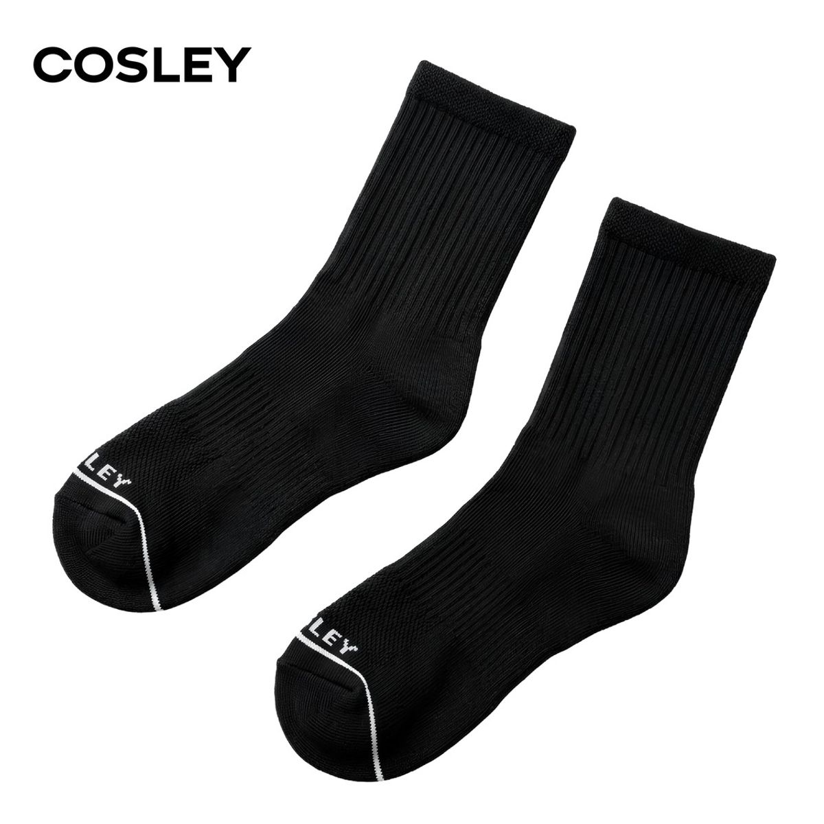 COSLEY - Calcetines Hombre Cushion Crew Black Cosley Pack 6 Kiosclub