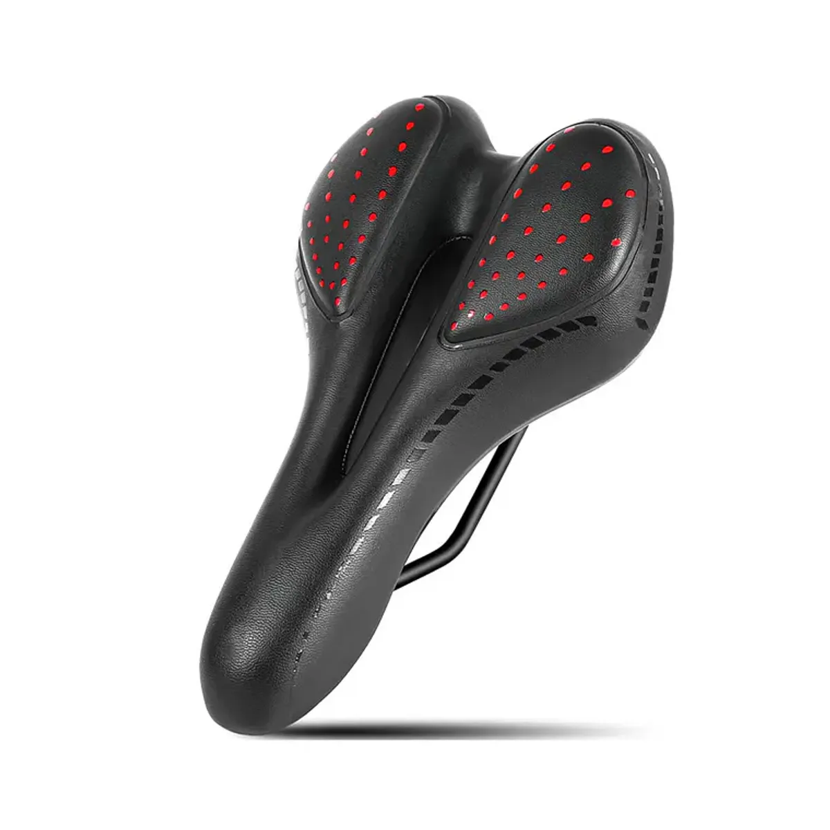 GENERICO - Sillín Gel Antiprostatico Asiento Bicicleta Cómodo NegroRojo