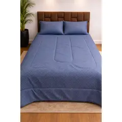 DULCES SUEÑOS - Plumón reversible King Azul Tribal 230x240