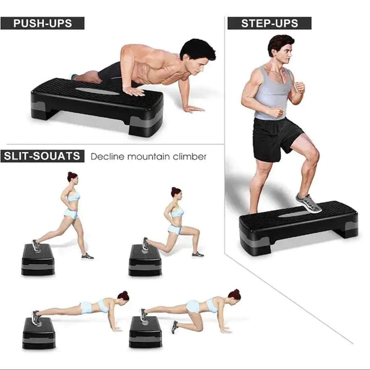 GENERICO - Step Aeróbico 2 Niveles Antideslizante Pilates Fitness