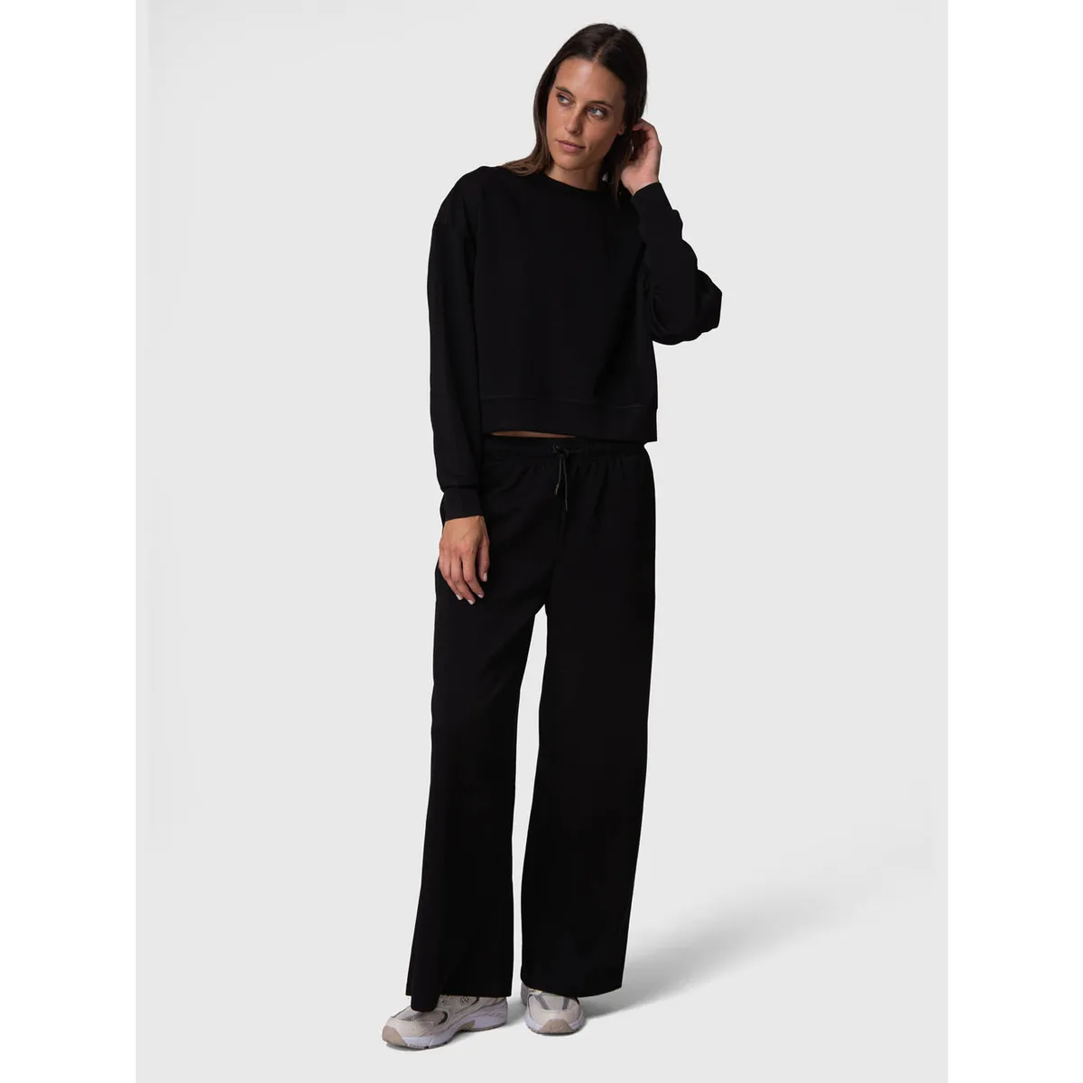 BSOUL - Pantalon Buzo Mujer Wide Leg Paz Rec Negro BSOUL