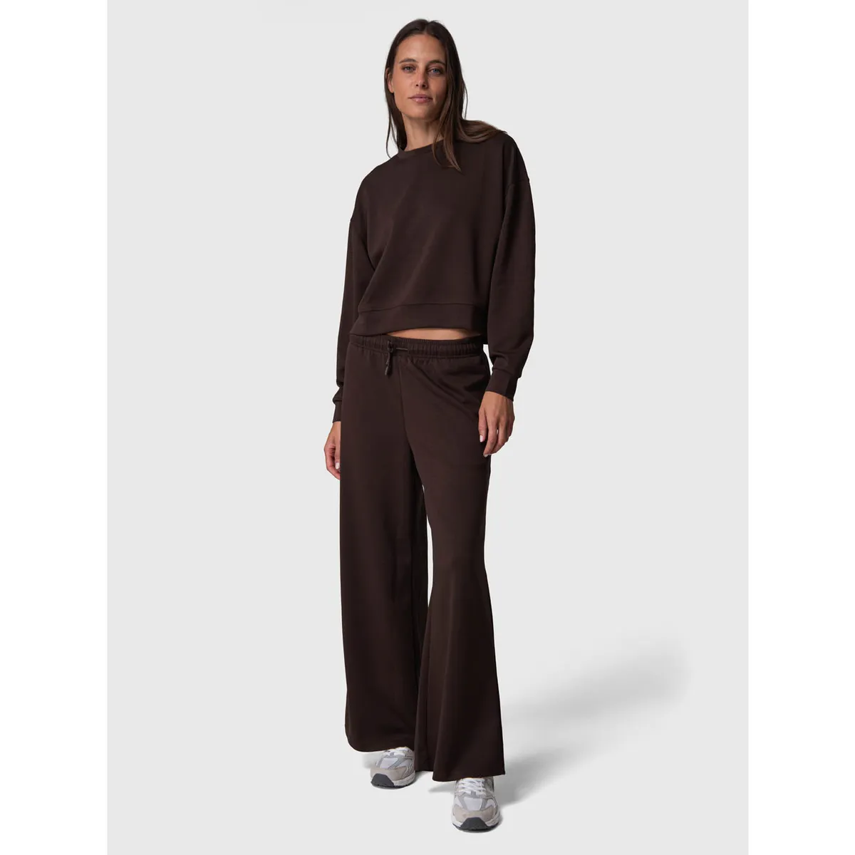 BSOUL - Pantalon Buzo Mujer Wide Leg Paz Rec Café BSOUL