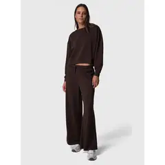 BSOUL - Pantalon Buzo Mujer Wide Leg Paz Rec Café