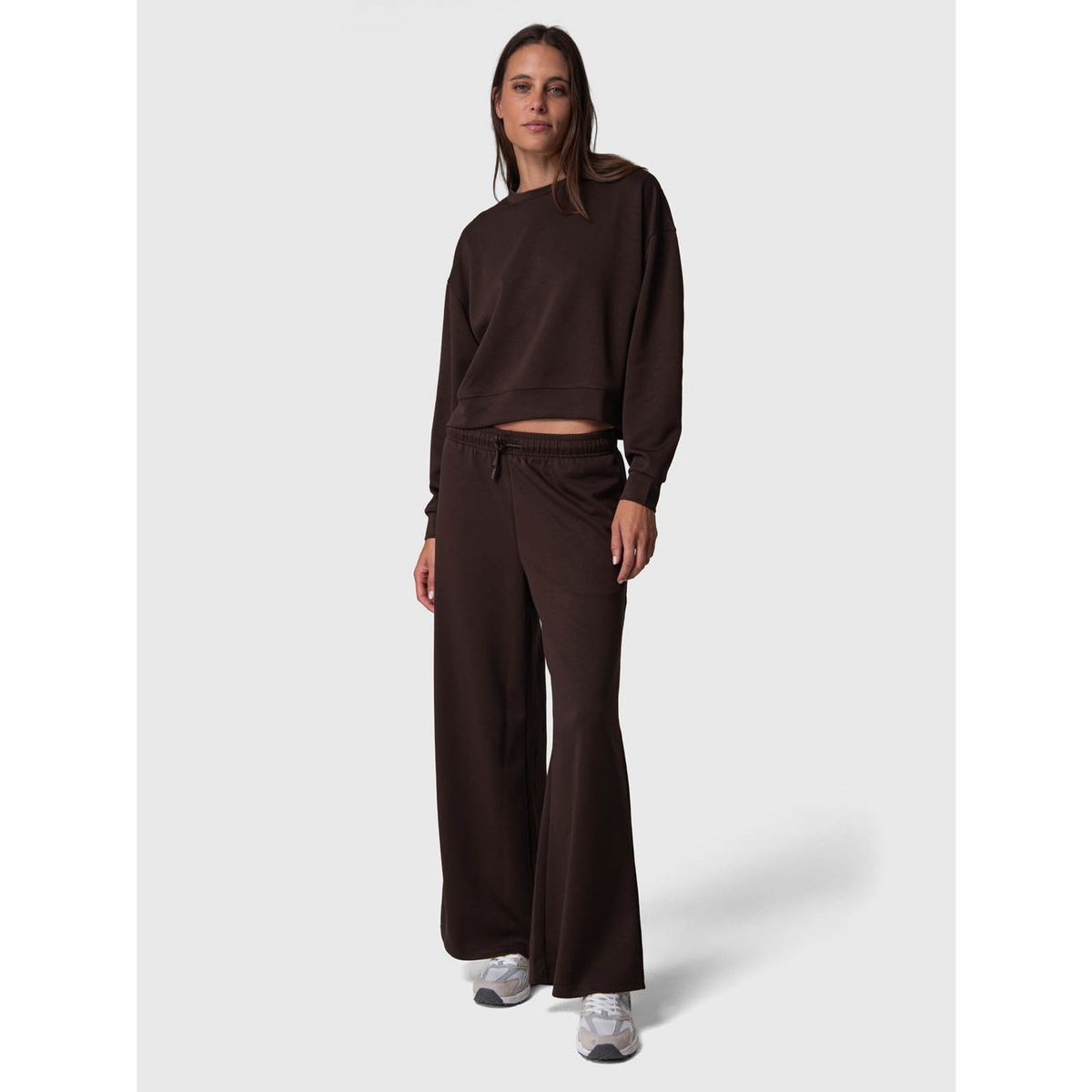 BSOUL - Pantalon Buzo Mujer Wide Leg Paz Rec Café BSOUL
