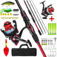 GENERICO - Kit Pesca 18m Caña Carrete Señuelo Accesorio Bolsa Completo