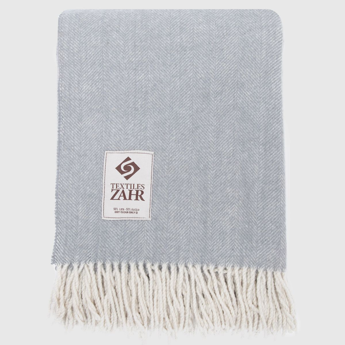 ZAHR - MANTA CHALON DE LANA ESCOCES GRIS CLARO