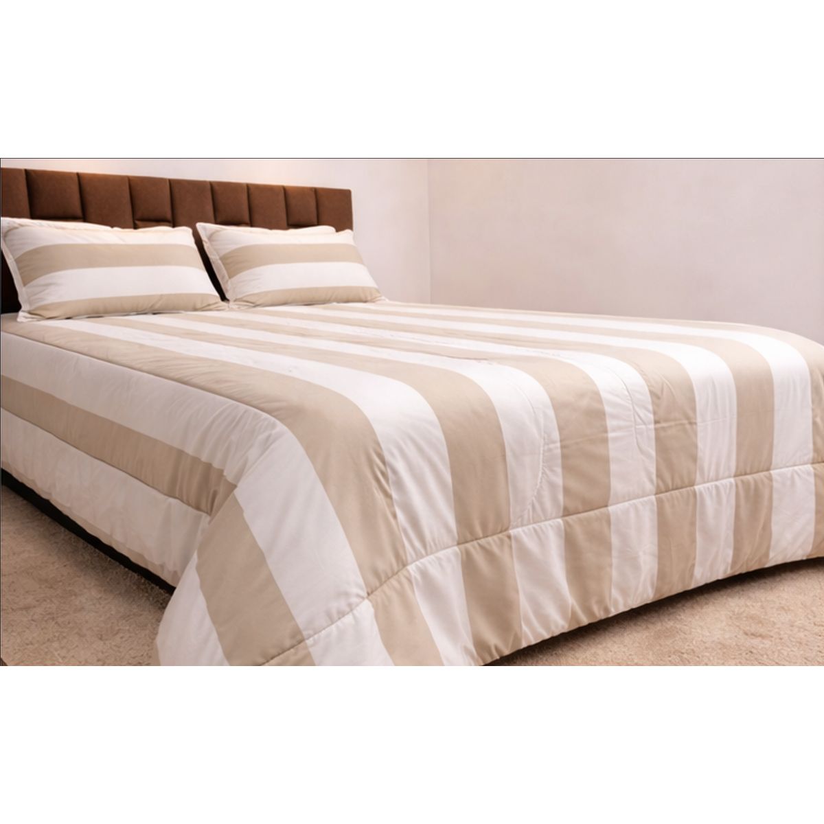DULCES SUEÑOS - Plumón reversible Dulces Sueños King Stripe Beige 230x240