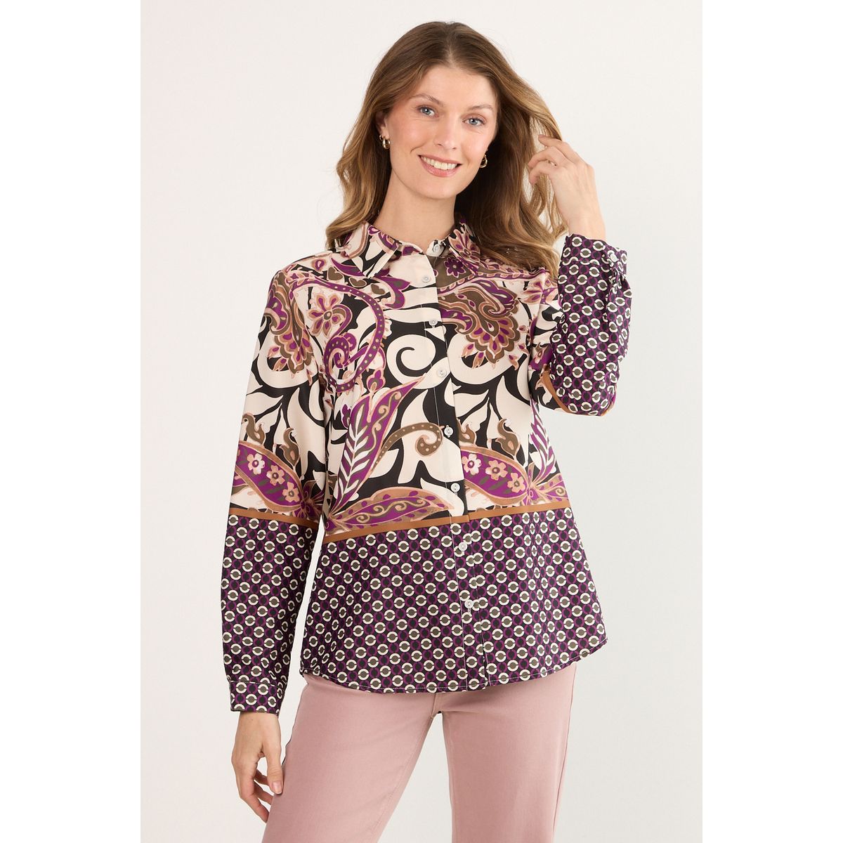 MA GRIFFE - Blusa Fantasia Mujer Crudo Magriffe