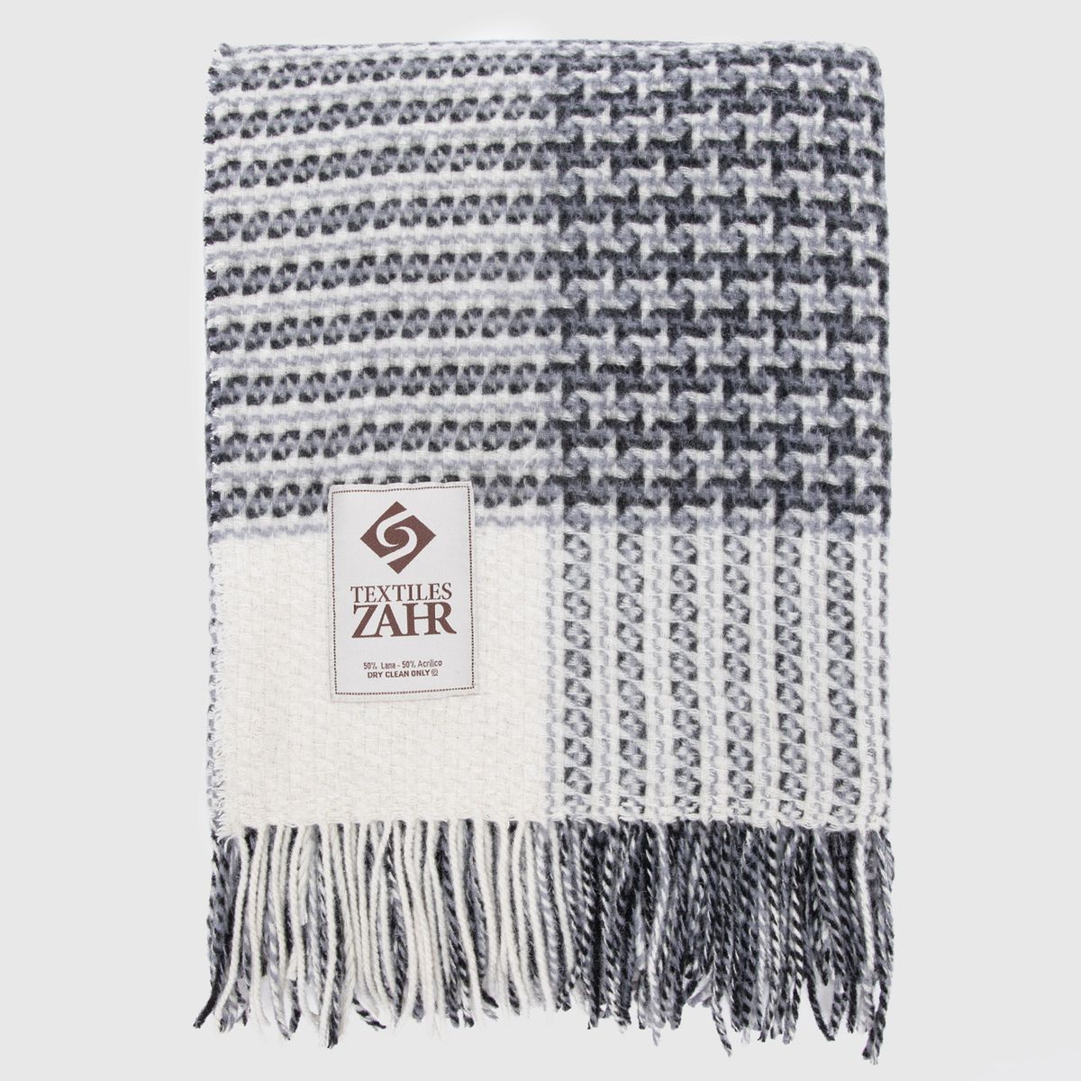 ZAHR - MANTA CHALON DE LANA ESCOCES GRIS OSCURO