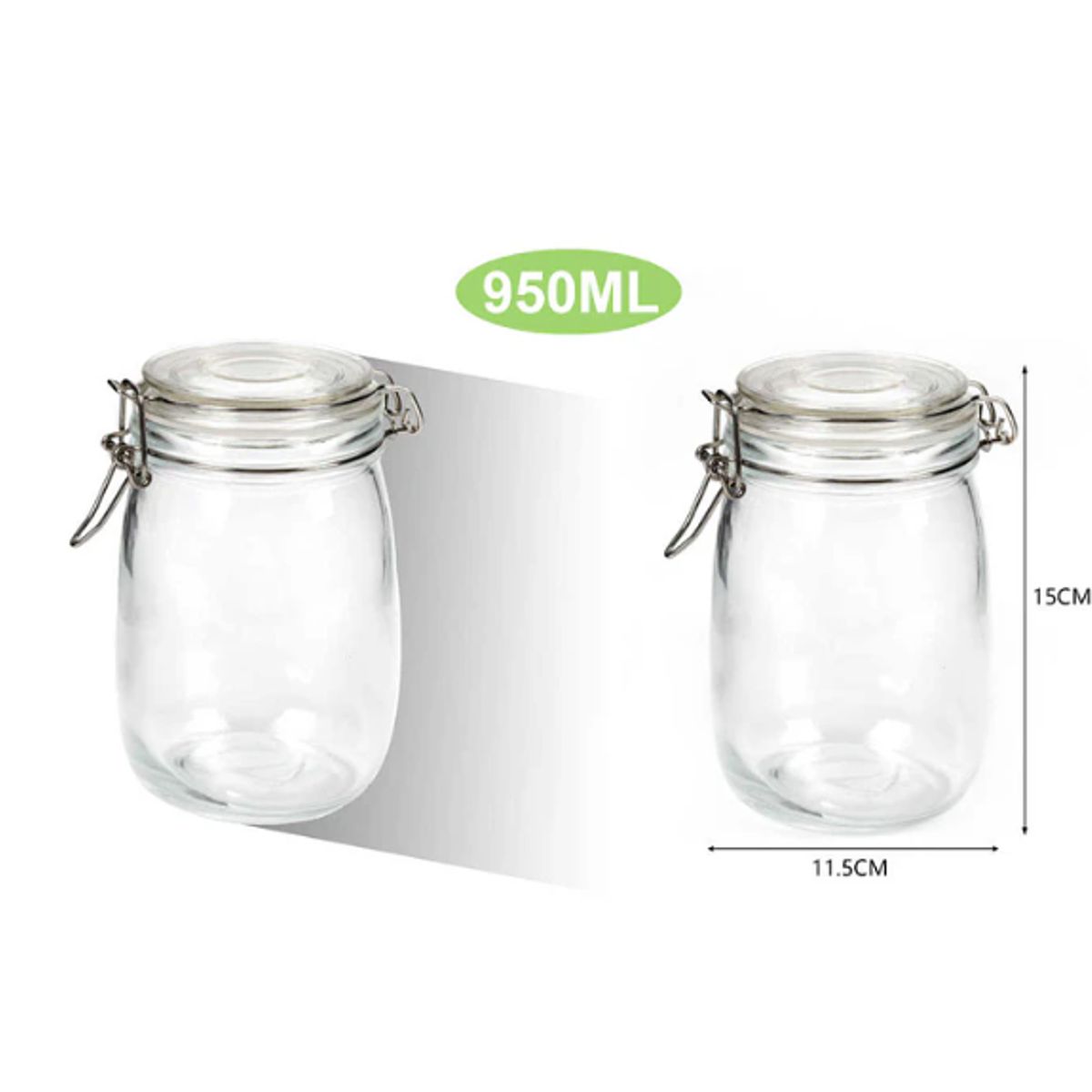 GENERICO - Frasco Vidrio Hermetico 950ml Organizador Cocina Tapa Segura