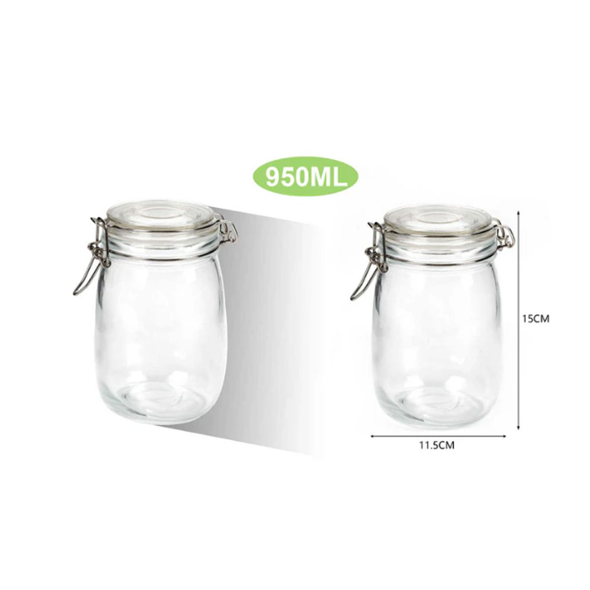 GENERICO - Frasco Vidrio Hermetico 950ml Organizador Cocina Tapa Segura