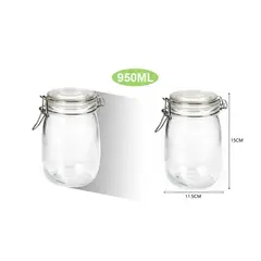 GENERICO - Frasco Vidrio Hermetico 950ml Organizador Cocina Tapa Segura